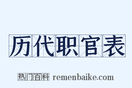 历代职官表是什么意思的图片